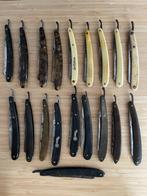 21 antieke rechte scheermessen en accessoires, Antiek en Kunst, Ophalen of Verzenden