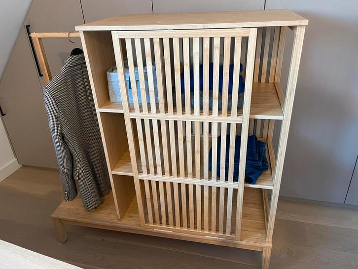 Bamboe kledingkast - Zo goed als nieuw!, Huis en Inrichting, Kasten | Kledingkasten, Zo goed als nieuw, 100 tot 150 cm, 100 tot 150 cm