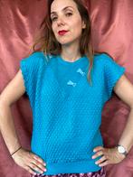 Vintage blauwe top / shirt / trui - blauw - gebreid 38/M, Maat 38/40 (M), Blauw, Ophalen of Verzenden, Vintage