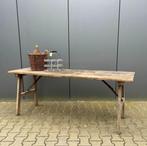 Markt tafel 198 cm sidetable eet buro bureau werkbank opklap, Brocante, 150 tot 200 cm, Gebruikt, Metaal