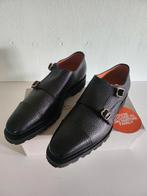 Santoni  zwart kalfslederen gesp schoen mt 10.5, Binnen EU, Nieuw, Ophalen of Verzenden, Gespschoenen