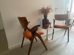 4 Vintage stoelen Scandinavisch van Arne hovmand olsen, Huis en Inrichting, Stoelen, Jaren 50, Vier, Gebruikt, Bruin