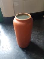 Retro keramiek oranje vaas, Aardewerk of Porselein, Oranje, Ophalen of Verzenden, Zo goed als nieuw