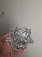 Glazen Kaarsenhouder Lotus Design, Ophalen, Overige materialen, Gebruikt, Wit