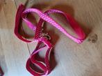 COMPLETE HONDENRIEM & HALSBAND  ROSE MET STIPPEN, Dieren en Toebehoren, Hondenriemen, Ophalen of Verzenden, Zo goed als nieuw