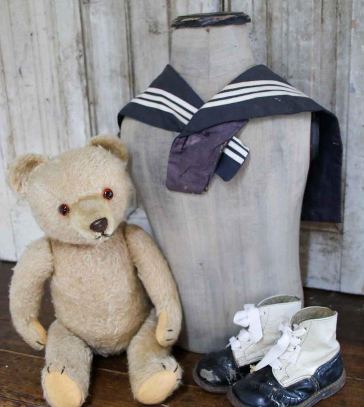 Kleine oude jongensbuste met matrozenkraag, Antiek en Kunst, Curiosa en Brocante, Ophalen of Verzenden