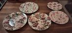 5 gebloemde bordjes, Huis en Inrichting, Keuken | Servies, Ophalen of Verzenden, Zo goed als nieuw, Bord(en), Overige stijlen