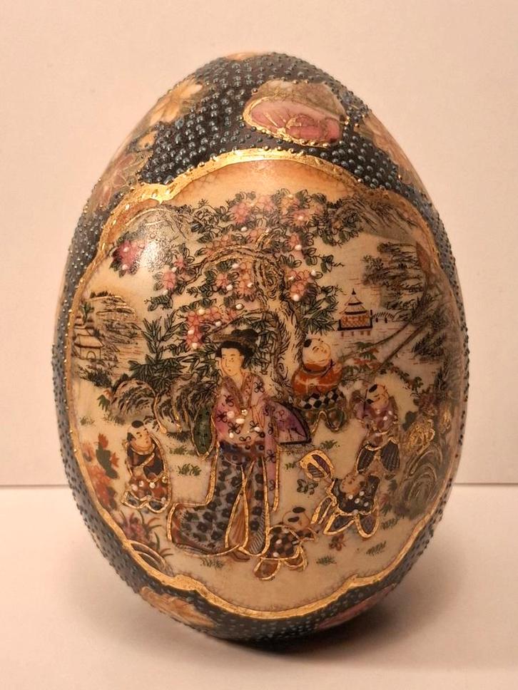Groot Japanse Satsuma ei, Antiek en Kunst, Antiek | Porselein, Ophalen of Verzenden