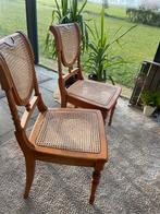 6 landelijke rotan stoelen met rieten zitting, Huis en Inrichting, Stoelen, Ophalen, Gebruikt, Twee, Bruin