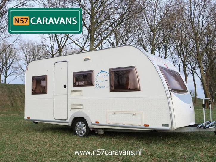 Bürstner Flipper 435 TS / Dorema luifel, Caravans en Kamperen, Caravans, Bedrijf, tot en met 4, 750 - 1000 kg, Rondzit, Bürstner