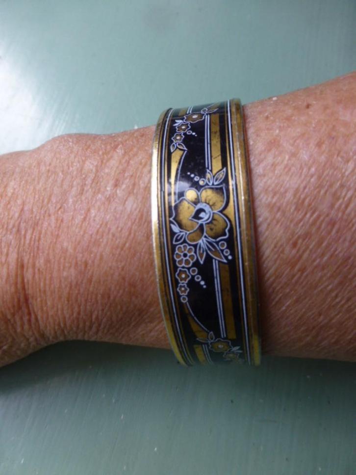 Vintage MICHELA FREY brede Armband Jugendstil Rozen verguld, Sieraden, Tassen en Uiterlijk, Antieke sieraden, Armband, Overige materialen