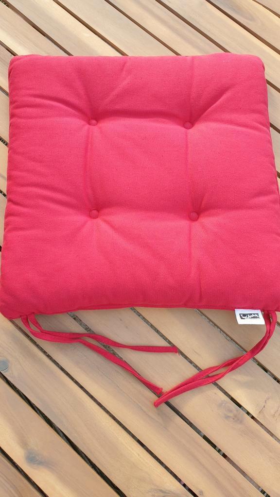 4 TUINSTOELZITTING KUSSENS ROOD 37x37 cm, Tuin en Terras, Tuinmeubel-accessoires, Zo goed als nieuw, Ophalen of Verzenden