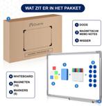 Whiteboard XXL Magnetisch met Stiften - New White board, Ophalen, Nieuw, Magneetbord