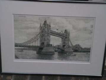 3 Mooie etsen van Rins Hiddema, in zilverkleurige lijsten beschikbaar voor biedingen