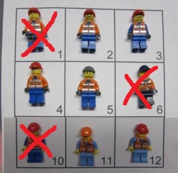 L002 LEGO POPPETJES MINIFIGS, CONSRUCTIEWERKERS, SPOOR, CITY beschikbaar voor biedingen