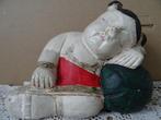Chinees houten beeld China slapend meisje 17cm vintage 1960, Ophalen of Verzenden