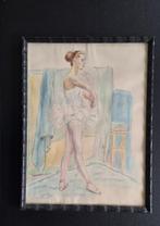 Ballerina - Aquarel jaren 30 / 40?, Antiek en Kunst, Ophalen of Verzenden