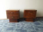 VINTAGE MID CENTURY HOUTEN NACHTKASTJES JAREN '50, Ophalen