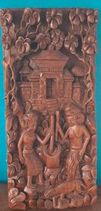 Indonesië. Houtsnijwerk.  Reliëf. 24/52/5 cm., Antiek en Kunst, Ophalen