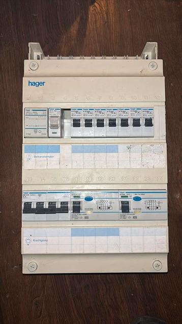 Hager 3 fasen 7x 16a 25 a kook kracht plus bel beschikbaar voor biedingen