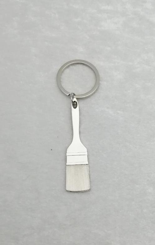 Sleutelhanger kwast metaal zilverkleur, Verzamelen, Sleutelhangers, Nieuw, Overige typen, Verzenden