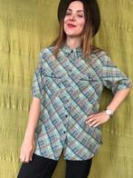 Vintage blouse, maat 42/XL - geruit - groen & rood - 90's, Toni Dress, Maat 42/44 (L), Ophalen of Verzenden, Gedragen