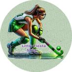 LF6464 icing frosting meisje hockey 20cm eetbare taart print, Ophalen of Verzenden, Nieuw, Taarten, Versiering