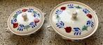 Vintage Als Nieuw Boerenbont Set Dekschalen, Huis en Inrichting, Keuken | Servies, Ophalen, Zo goed als nieuw, Aardewerk, Boerenbont