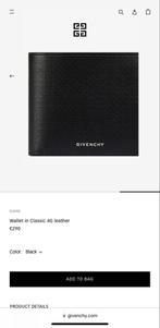 Leather Wallet from Givenchy / Leer Portemonne, Sieraden, Tassen en Uiterlijk, Portemonnees, Ophalen of Verzenden, Nieuw, Zwart