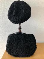 Uniek: astrakan vintage hoedje + mof, Antiek en Kunst, Antiek | Kleding en Accessoires, Ophalen of Verzenden, Dames