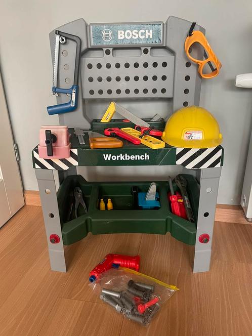 Bosch kinder werkbank met verschillend gereedschap, Kinderen en Baby's, Speelgoed | Speeltafels, Gebruikt, Ophalen of Verzenden