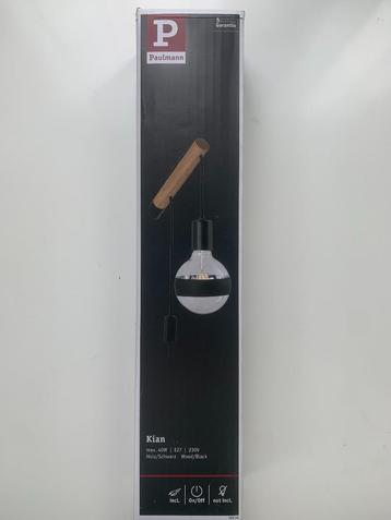 Paulmann Wandlamp "Kian" E27 zwart/hout beschikbaar voor biedingen