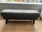 Mooie groene Leren/Suede Hocker, Ophalen, Gebruikt, Leer, Rechthoekig