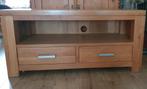Tv meubel, tv kast, blank eiken, meubel met twee lades, Gebruikt, 100 tot 150 cm, Ophalen of Verzenden, Minder dan 100 cm