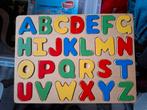Vintage letterpuzzel, Ophalen of Verzenden, 10 tot 50 stukjes, Gebruikt, Van hout