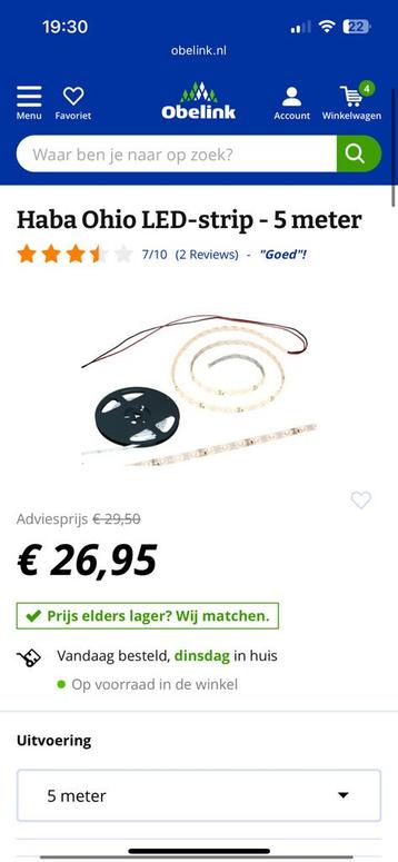 Haba Ohio led strip 5 meter beschikbaar voor biedingen