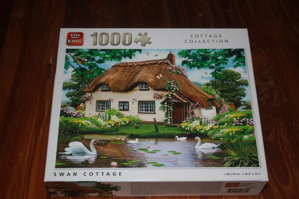 King puzzel genaamd Swan Cottage, Ophalen of Verzenden, 500 t/m 1500 stukjes, Zo goed als nieuw, Legpuzzel