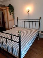 Zwart bed incl verstelbare lattenbodems en matrassen, Ophalen, Zwart, Tweepersoons, 200 cm