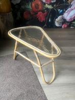 Leuk vintage rotan tafeltje, Huis en Inrichting, Tafels | Salontafels, Ophalen, 50 tot 100 cm, Rond, Zo goed als nieuw