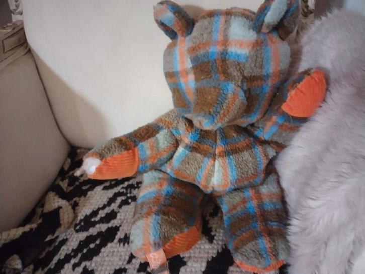 Vintage Plaid Teddybeer - Jaren 70 merk Olily, Antiek en Kunst, Antiek | Speelgoed, Ophalen of Verzenden
