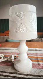 Alabasten tafellamp – massief albast – vintage – bladreliëf, Ophalen of Verzenden, Minder dan 50 cm