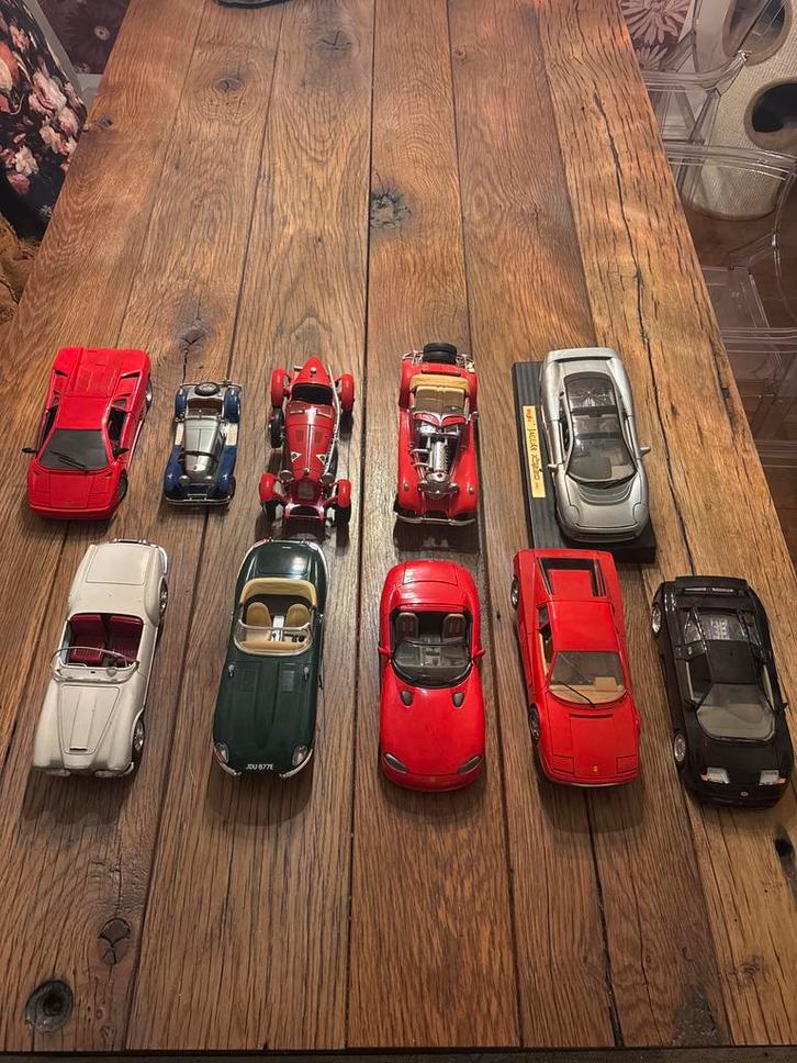 Partij 1:18 modelauto’s Bburago/Maisto + 1 Majorette (10), Hobby en Vrije tijd, Modelauto's | 1:18, Gebruikt, Bburago, Ophalen of Verzenden