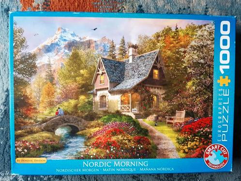 Puzzel met apart gevormde puzzelstukjes.  Nordic morning., Hobby en Vrije tijd, Denksport en Puzzels, Zo goed als nieuw, Legpuzzel