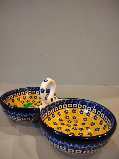 Tapasschaal hapjesschaal kom dubbele bowl Bunzlau Castle, Huis en Inrichting, Keuken | Servies, Nieuw, Kom(men), Overige stijlen