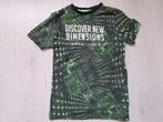 Groen met donkergrijs t-shirt van WE Fashion, maat 146/152, Gebruikt, Ophalen of Verzenden, Shirt of Longsleeve, Jongen