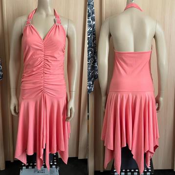 Nieuw jurk roze strass steentjes zalm lage open rug 36 s beschikbaar voor biedingen