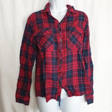 Leuke rood-blauw geruite katoenen blouse mt S merk America beschikbaar voor biedingen