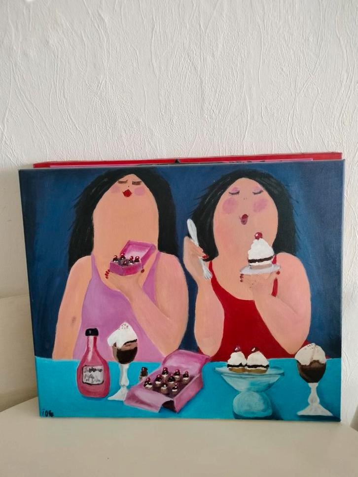 Dikke Damens Schilderij, Antiek en Kunst, Kunst | Schilderijen | Klassiek, Ophalen
