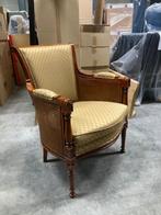 fauteuil stof en wengé brocante  ALS NIEUW, Ophalen of Verzenden