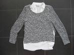 Blouse met trui van Canda, zwart wit lurex, maat 38, Maat 38/40 (M), Ophalen of Verzenden, Zo goed als nieuw, Grijs